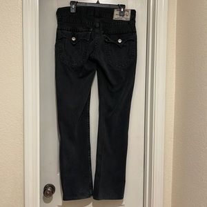 True Religion Black Straight Leg Jeans 31 x 36 Great Condition